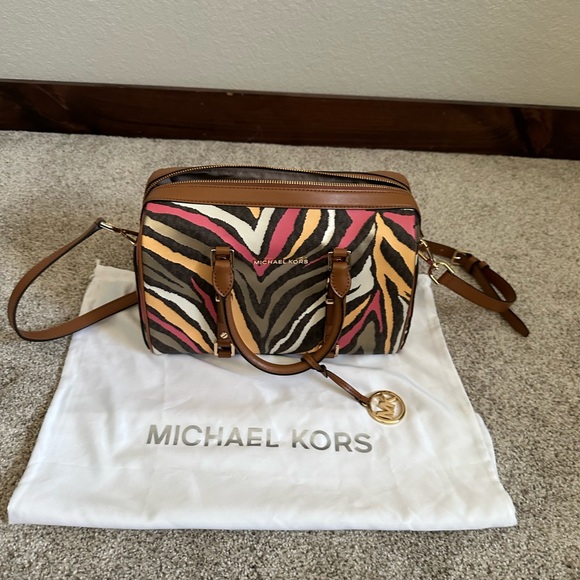 NWOT Michael Kors Zebra Large Satchel - Picture 5 of 15